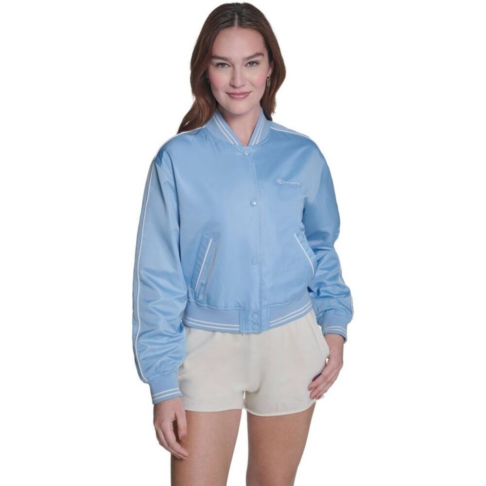 Champion Women's Cropped Varsity Jacket - Blue XS